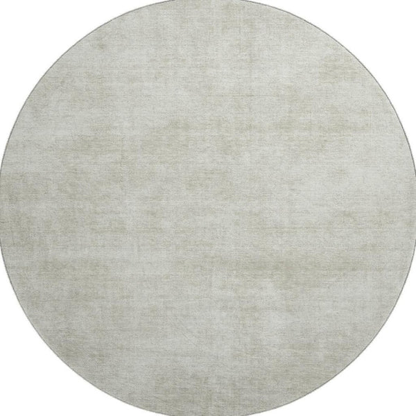 HomeRoots 8' Beige and Taupe Round Washable Rug with UV Protection - Modern Abstract Design for Living Spaces 679914