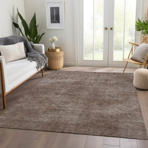HomeRoots 5' X 8' Abstract Brown & Taupe Washable Area Rug with UV Protection for Family & Pet-Friendly Homes 679919