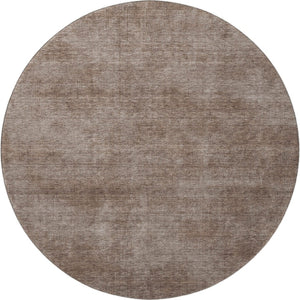 HomeRoots 8' Brown and Taupe Abstract Washable Round Rug - Durable, UV Protected, Stylish & Pet-Friendly Design 679920