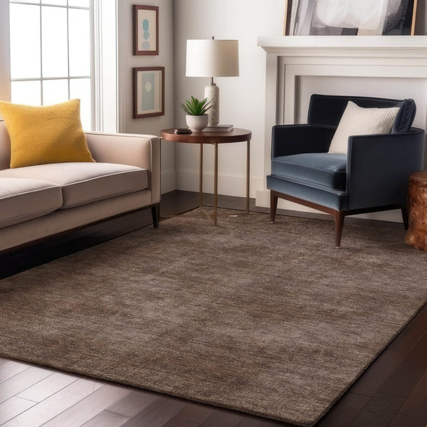 HomeRoots 10' X 14' Modern Brown and Taupe Abstract Area Rug with UV Protection, Stain Resistance, Washable Design 679923