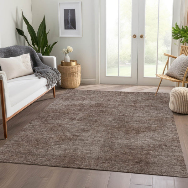 HomeRoots 10' X 14' Modern Brown and Taupe Abstract Area Rug with UV Protection, Stain Resistance, Washable Design 679923