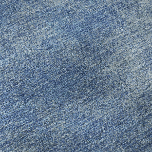 HomeRoots 8' Blue and Gray Abstract Washable Round Rug - Durable, Stain-Resistant, UV-Protected for Homes 679926