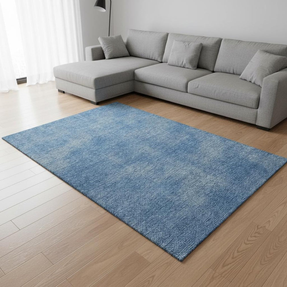 HomeRoots 8' X 10' Blue and Gray Abstract Washable Area Rug - Durable, Stylish, UV Protected for Homes with Pets 679927