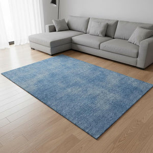HomeRoots 8' X 10' Blue and Gray Abstract Washable Area Rug - Durable, Stylish, UV Protected for Homes with Pets 679927