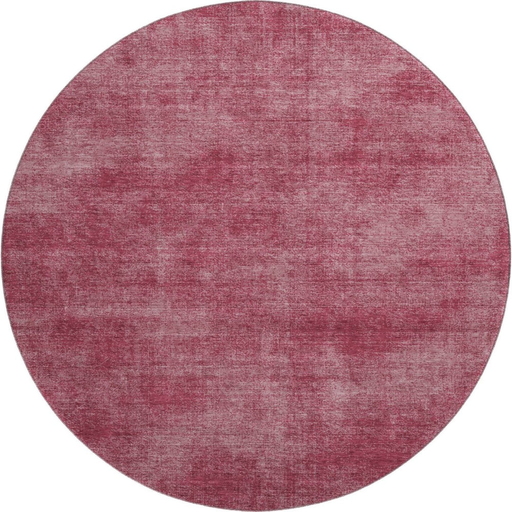 HomeRoots 8' Washable Burgundy and Blush Abstract Round Rug with UV Protection – Durable, Stylish, Easy Care! 679932