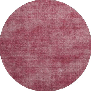 HomeRoots 8' Washable Burgundy and Blush Abstract Round Rug with UV Protection – Durable, Stylish, Easy Care! 679932