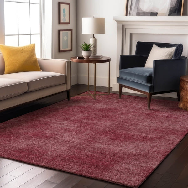 HomeRoots 8' X 10' Burgundy & Blush Abstract Washable Area Rug - Modern, Durable, UV-Protected & Stylish! 679933