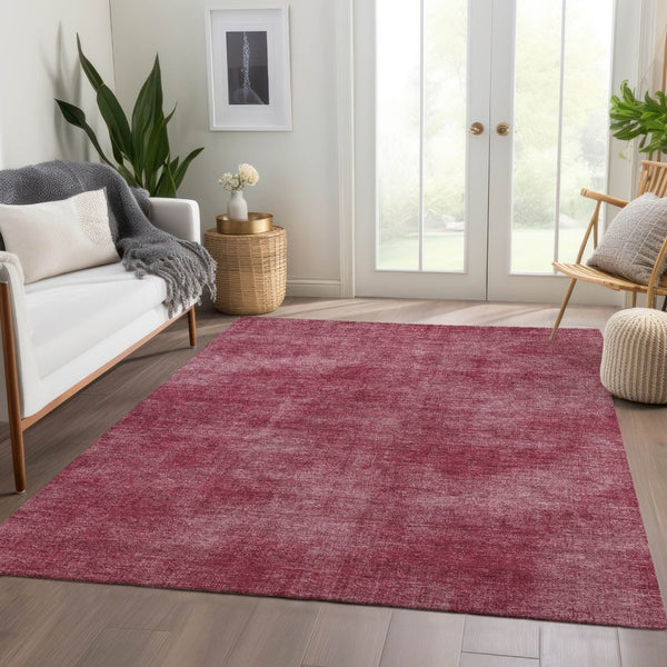 HomeRoots 8' X 10' Burgundy & Blush Abstract Washable Area Rug - Modern, Durable, UV-Protected & Stylish! 679933