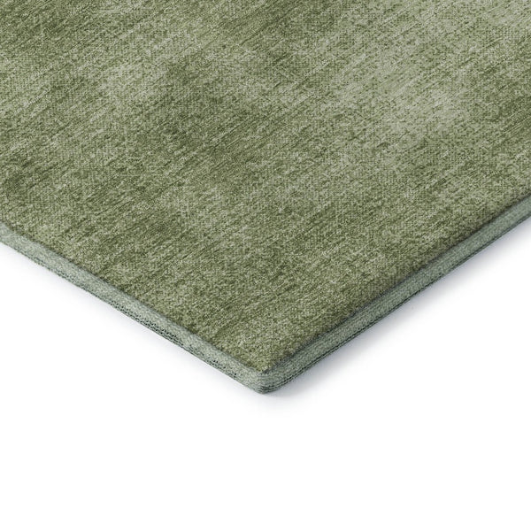 HomeRoots 5' X 8' Green and Ivory Abstract Area Rug - Washable, UV Protected, Perfect for High-Traffic Spaces! 679937