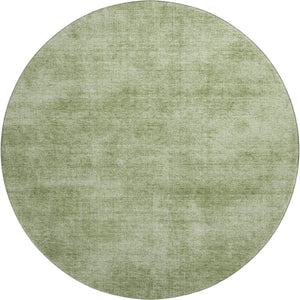 HomeRoots 8' Green and Ivory Abstract Round Rug - Washable, UV Protected, Stain Resistant, Durable Design 679938