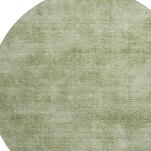 HomeRoots 8' Green and Ivory Abstract Round Rug - Washable, UV Protected, Stain Resistant, Durable Design 679938