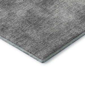 HomeRoots 8' X 10' Gray and Silver Abstract Area Rug - Washable, UV-Protected, Perfect for Modern Spaces! 679945