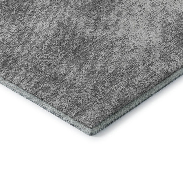 HomeRoots 8' X 10' Gray and Silver Abstract Area Rug - Washable, UV-Protected, Perfect for Modern Spaces! 679945