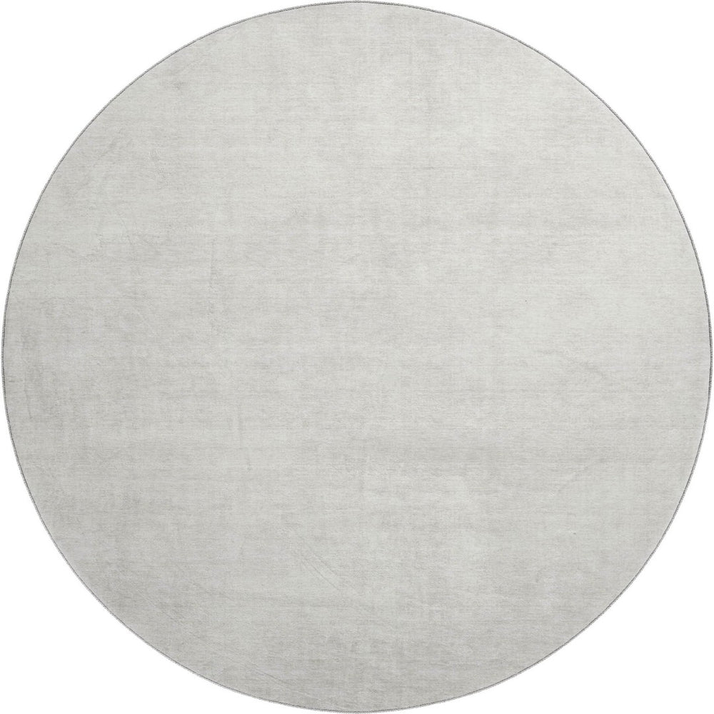 HomeRoots 8' Ivory and Beige Abstract Washable Round Rug - Stylish, UV-Protected, Durable for High-Traffic Areas 679950