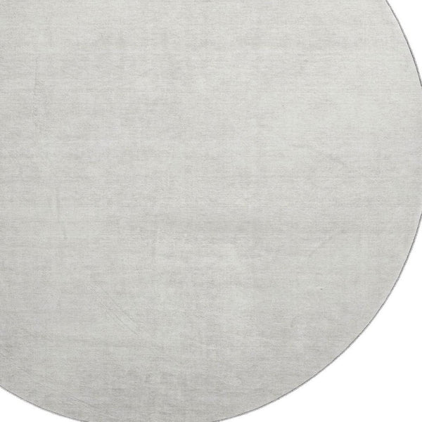 HomeRoots 8' Ivory and Beige Abstract Washable Round Rug - Stylish, UV-Protected, Durable for High-Traffic Areas 679950