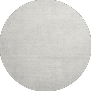 HomeRoots 8' Ivory and Beige Abstract Washable Round Rug - Stylish, UV-Protected, Durable for High-Traffic Areas 679950