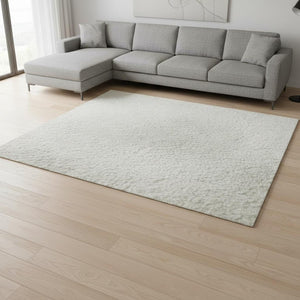 HomeRoots 9' X 12' Washable Ivory and Beige Abstract Area Rug with UV Protection – Perfect for High-Traffic Spaces! 679952