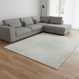 HomeRoots 10' X 14' Ivory and Beige Abstract Area Rug with UV Protection - Stylish, Durable, Easy-Care Design! 679953
