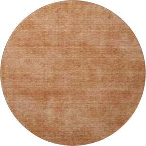 HomeRoots 8' Washable Round Rug in Rust and Copper – UV Protected, Stain Resistant, Modern Abstract Design 679968