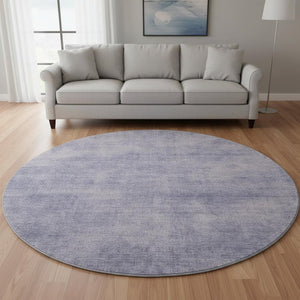 HomeRoots 8' Purple and Lavender Abstract Round Rug – Machine Washable, UV Protected, Perfect for High-Traffic Areas 679974