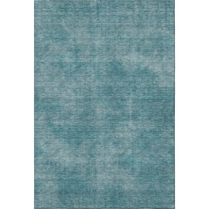 HomeRoots 5' X 8' Teal And Aqua Abstract Area Rug – Washable, UV Protected, Stain Resistant for High Traffic Areas 679979
