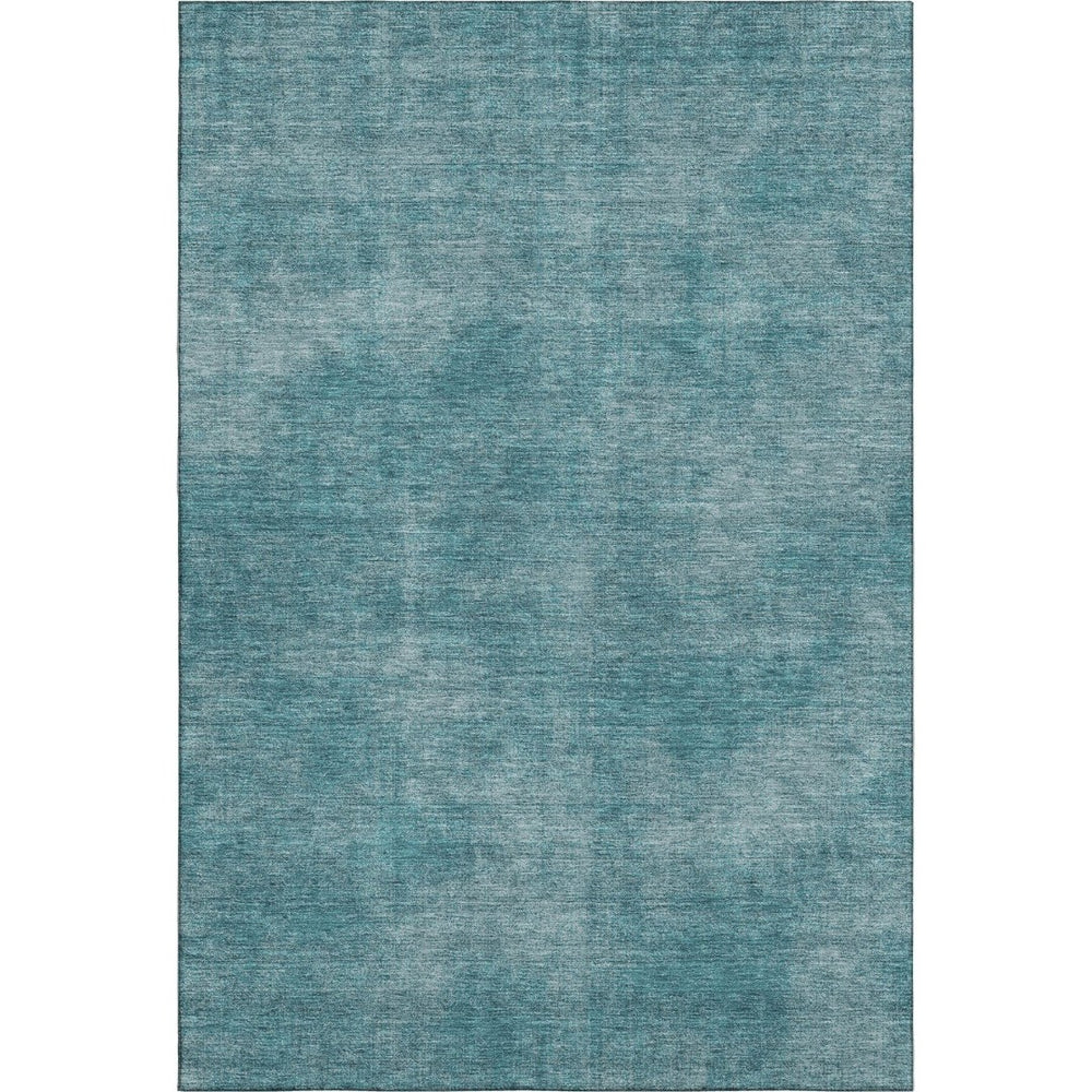 HomeRoots 8' X 10' Teal & Aqua Abstract Washable Area Rug - Durable, Stylish, UV-Protected for Busy Homes 679981