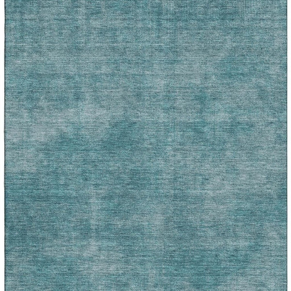 HomeRoots 9' X 12' Teal and Aqua Abstract Washable Area Rug – Durable, Stylish, UV-Protected for Busy Homes 679982