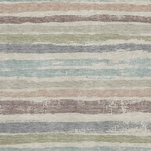 HomeRoots 5' X 8' Striped Area Rug in Beige, Plum & Ivory - Durable, Washable, UV Protected for Homes with Kids & Pets 679985
