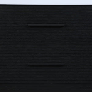 Meridian Furniture Oakwell Solid Wood Bathroom Vanity with Engineered Stone Top and Soft Close Drawer Storage Black 36 inches 679Black-36