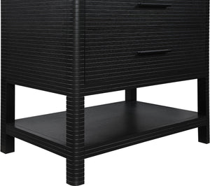 Meridian Furniture Oakwell Solid Wood Bathroom Vanity with Engineered Stone Top and Soft Close Drawer Storage Black 36 inches 679Black-36