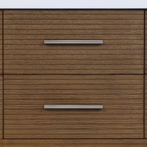 Meridian Furniture Oakwell Solid Wood Bathroom Vanity with Engineered Stone Top and Soft Close Drawer Storage Brown 48 inches 679Brown-48