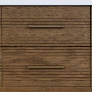 Meridian Furniture Oakwell Solid Wood Bathroom Vanity with Engineered Stone Top and Soft Close Drawer Storage Brown 48 inches 679Brown-48