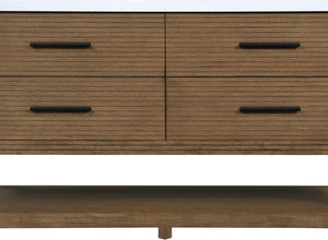 Meridian Furniture Oakwell Solid Wood Bathroom Vanity with Engineered Stone Top and Soft Close Drawer Storage Brown 60 inches 679Brown-60