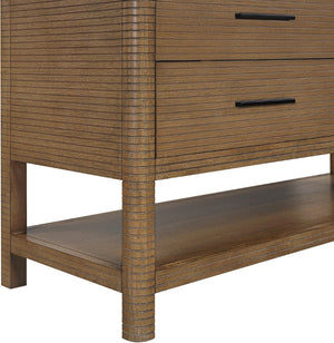 Meridian Furniture Oakwell Solid Wood Bathroom Vanity with Engineered Stone Top and Soft Close Drawer Storage Brown 60 inches 679Brown-60