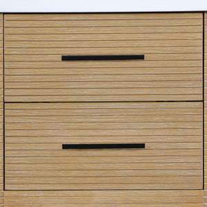 Meridian Furniture Oakwell Solid Wood Bathroom Vanity with Engineered Stone Top and Soft Close Drawer Storage Natural 24 inches 679Natural-24