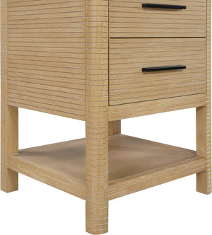 Meridian Furniture Oakwell Solid Wood Bathroom Vanity with Engineered Stone Top and Soft Close Drawer Storage Natural 24 inches 679Natural-24