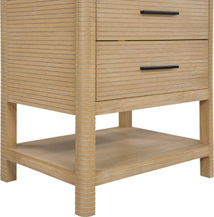 Meridian Furniture Oakwell Solid Wood Bathroom Vanity with Engineered Stone Top and Soft Close Drawer Storage Natural 30 inches 679Natural-30