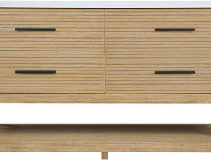 Meridian Furniture Oakwell Solid Wood Bathroom Vanity with Engineered Stone Top and Soft Close Drawer Storage Natural 60 inches 679Natural-60