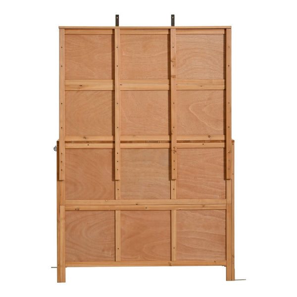 English Elm (with Hutch) Topmax Solid Fir Outdoor Potting Bench Station Cabinets Drawers Patio Garden Natural Wood N717P404332A