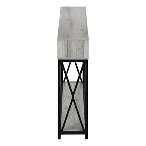 English Elm Accent Table Modern Entryway Console with Grey Laminate Top and Black Criss-Cross Metal Frame, 44" L Grey 51 L x 11 W x 7 H B2710P219338
