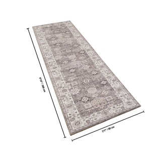 English Elm Majestic Traditional Brown Polyester Runner Rug Low Pile Entryway Hall Accent B186P428876