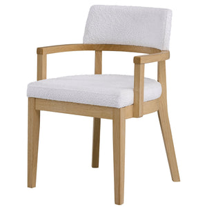 English Elm Gorge Oak Side Chairs Set of 2 — Padded Fabric Seats, Solid Wood Frame, Armrests & Modern Minimalist Design B062P209265