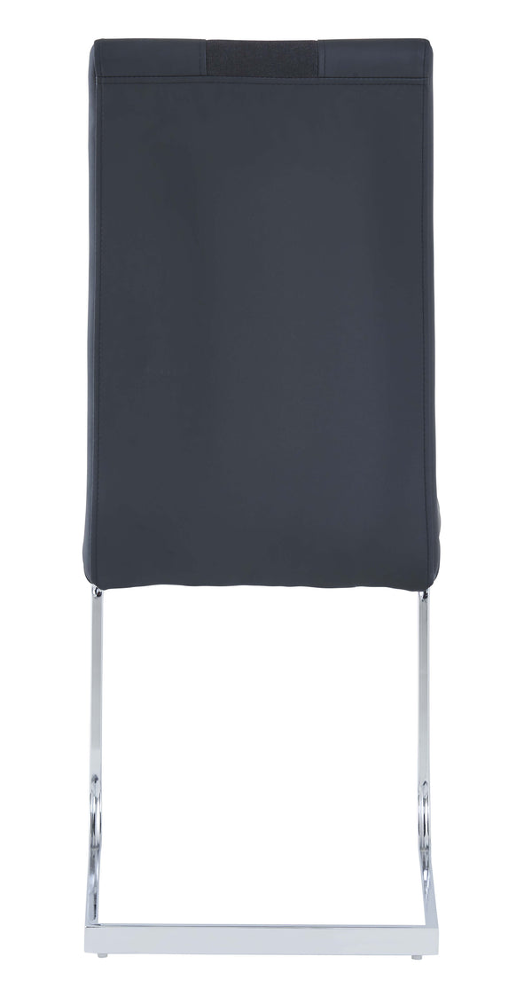 English Elm ALTIS Modern Fabric Dining Chair Set with C-Style Metal Legs, Padded Seat, Solid Wood Frame Black 3 L x 18.5 W x 21.5 H B201P291552