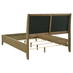 English Elm Menlo Queen Bedroom Set with Pine Finish Tufted Headboard and Antique Nickel Hardware B062S01548