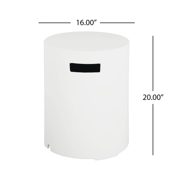 English Elm Christopher Knight Home® - 16X20 Inch Mgo Tank Holder/Side Table - Stylish White Accent For Outdoor Living & Propane Storage N772P289217W