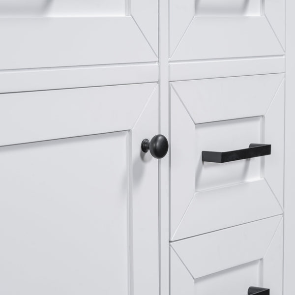 English Elm 30" Modern Bathroom Vanity With Sink Combo - Stylish White Cabinet, Ample Storage & Durable Design N725S999222K-6