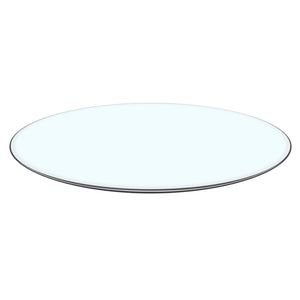 English Elm Size:59.84 Inch Round Tempered Glass Tabletop Clear Polished Surface for Dining Rooms W1151P373004