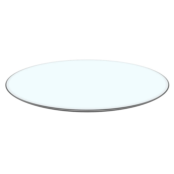 English Elm Size:59.84 Inch Round Tempered Glass Tabletop Clear Polished Surface for Dining Rooms W1151P373004
