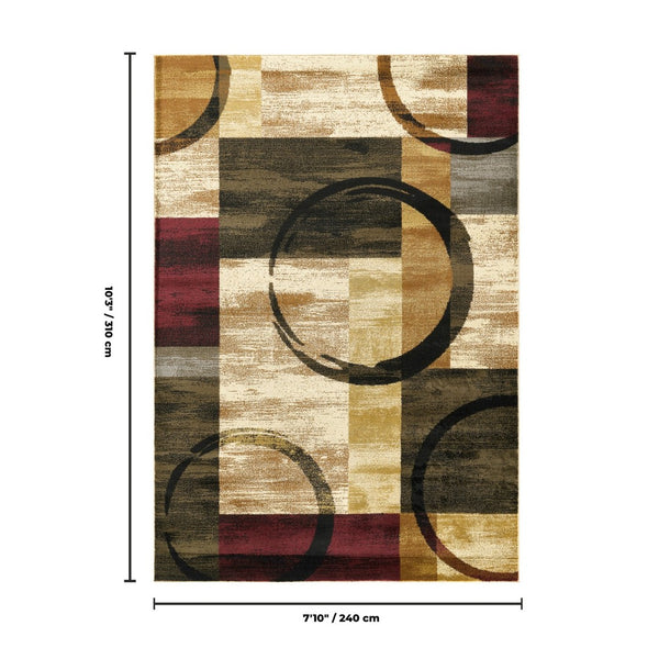 English Elm Bristol Abstract Geometric Multicolor Area Rug Low Pile Living Room Bedroom Floor B186P452307