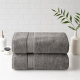 Madison Park Signature 800gsm Transitional 100% Cotton Bath Sheet Antimicrobial 2 Piece Set MPS73-430 Grey